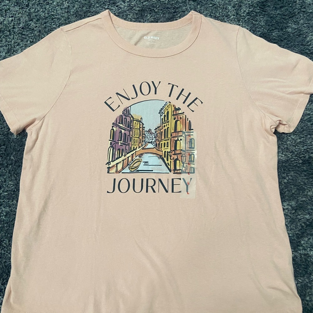 Old Navy Beige ‘Enjoy The Journey' Graphic Tee